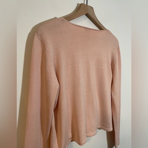 NWT J Jill Cardigan Sweater Blush Pink 80% Silk 20% Cotton Blend Tie Front Med - Picture 4 of 11